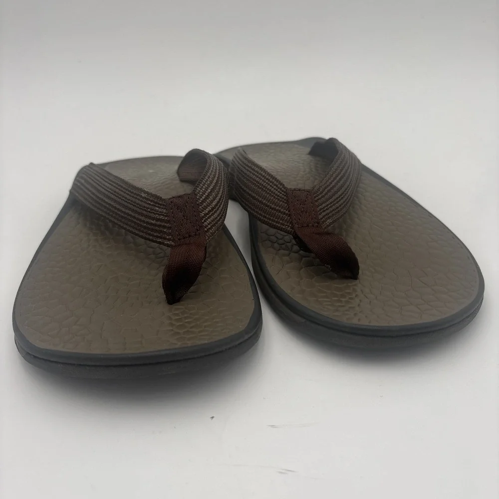 Chaco Classic Flip Flop Brown Sandals Shoes Men's Size‎ 12 Canvas Strap Thong